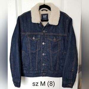 GAP Kids Dark Blue Jean Jacket with Cream Collar
